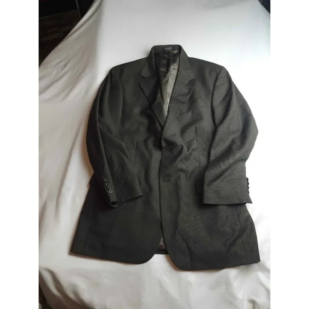 Oscar de la Renta Sport Coat Mens Size 42R Black Wool Cashmere Blend Blazer